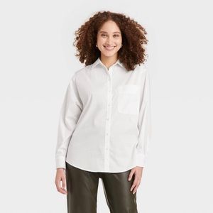 a new day oversized button-down shirt, size XS